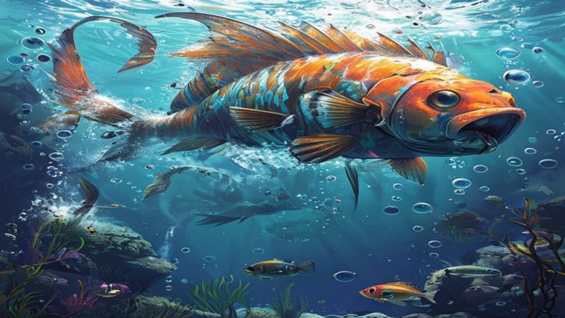 Phòng bắn cá nhiều người chơi với boss khổng lồ ở giữa màn hình